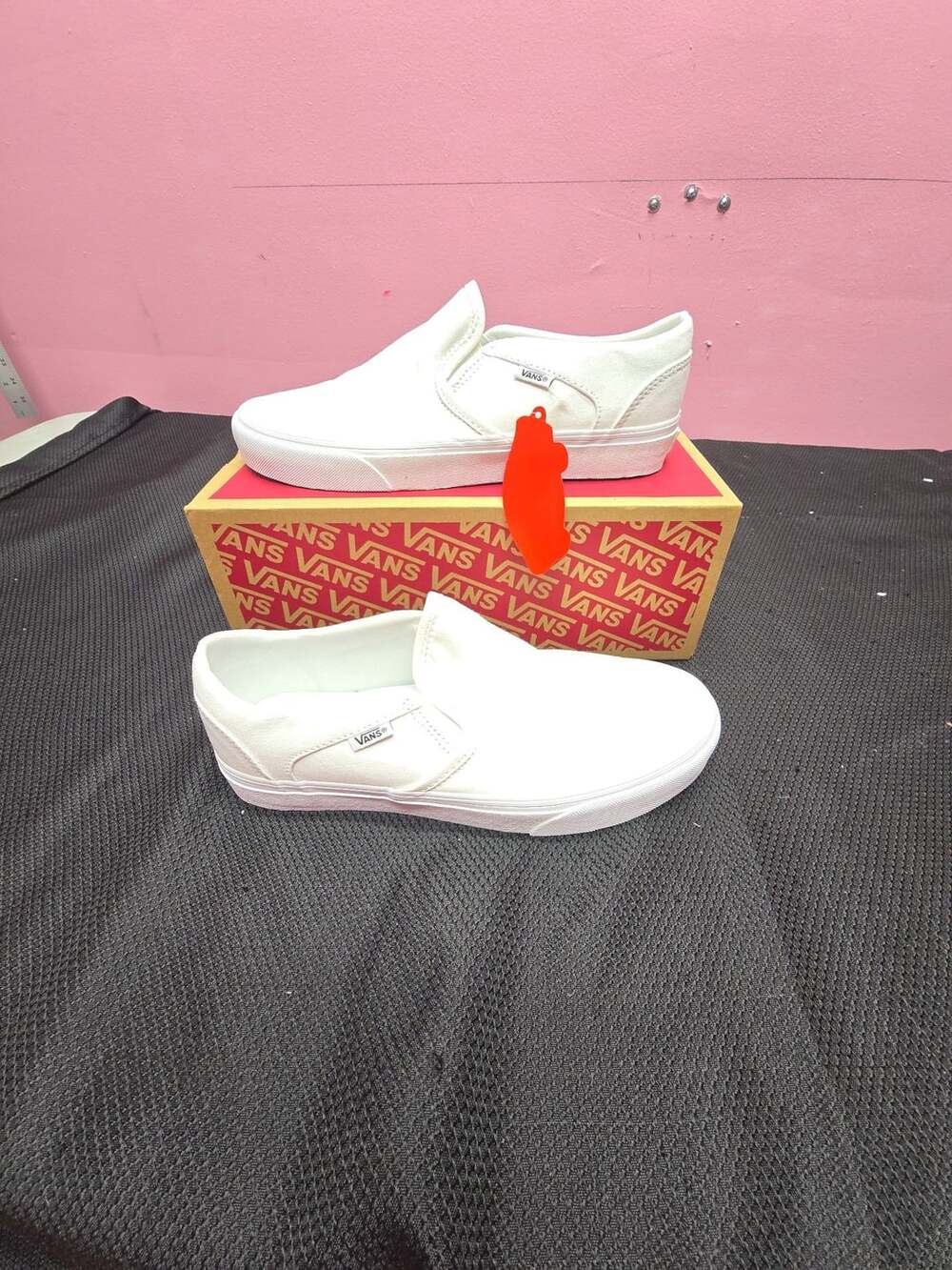 Vans Asher Size 10.0 True White Canvas Slip On Skate Shoes